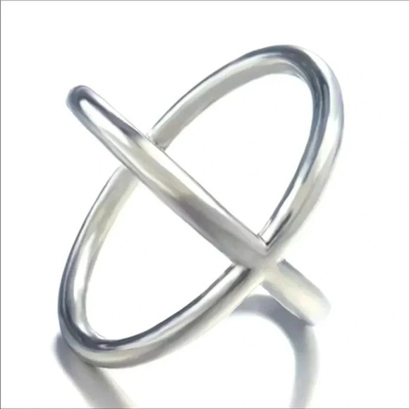 X Infinity Crisscross Silver Ring NWT - Picture 1 of 4